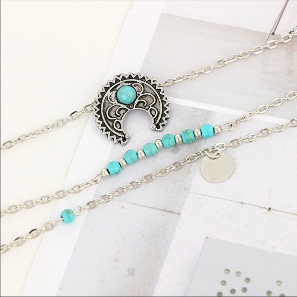 “JADE” 💫 BOHO CHIC Genuine Stone Silver Necklace - Picture 5 of 5